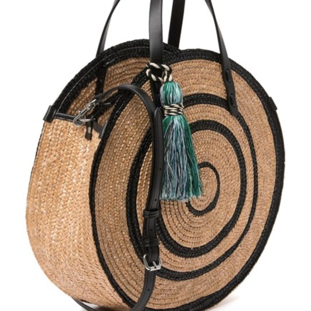 Rebecca Minkoff Straw Circle Tote Handbag - Picture 4 of 7